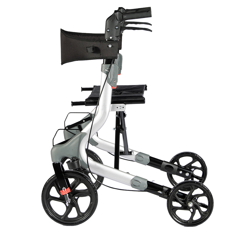 Medical Rollator Walker, Large 10 & 8 Wheels, Compact Foldable , Easy to Fold, Lift & Carry, Comes with Cane Holder TRA21