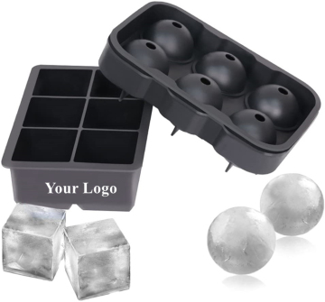 2Pack Reusable BPA-Free Silicone Ice Ball Molds - Food Grade Ice Cube Trays