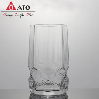 Wholesale Barware Machine Novelty clear Embossed Wine Glass