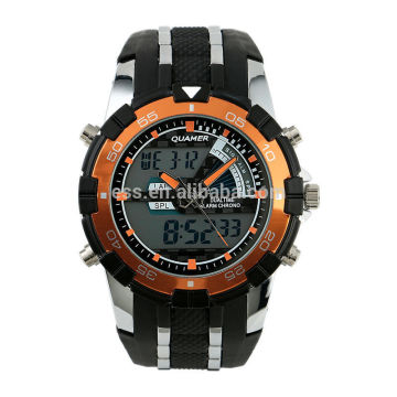 Brand New Mens Rubber Strap Analog Digital Dual Dial Quamer Sport Watch Price