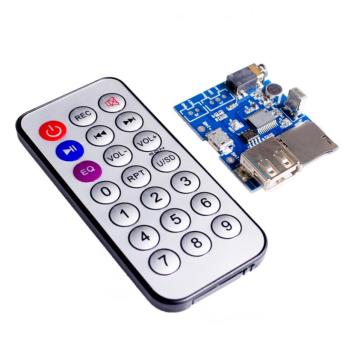 MP3+WAV+WMA Decoder Board with 2W Amplifier, TF Card, Audio AUX & Remote Control