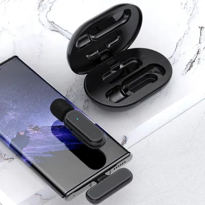 K60 Cheap Wireless Microphone Mini Clip Lavalier Collar Lapel Wireless Mic for Mobile Phone