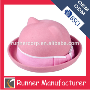 Rolled Brim Felt Fedora Hats for Kids