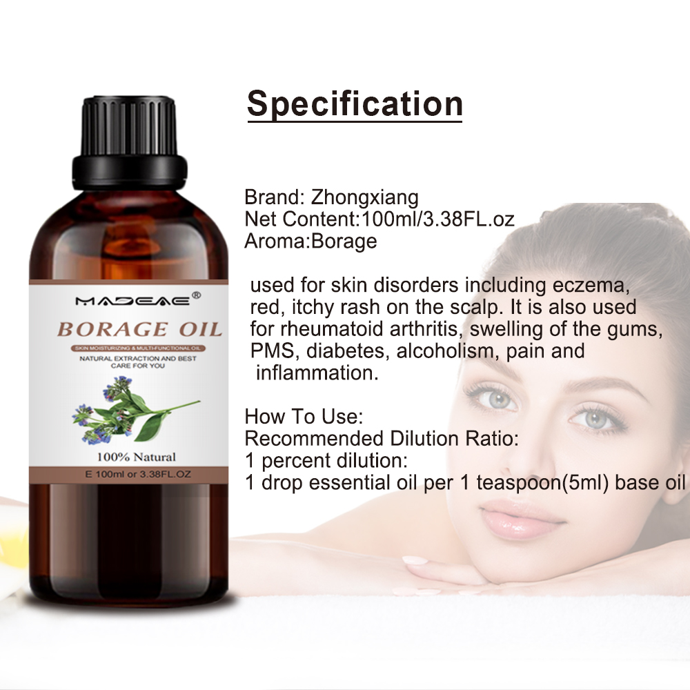 wholesale bulk cistom label natural borage seed oil massage