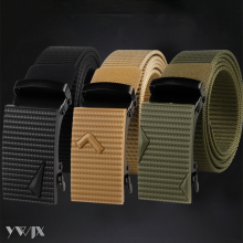 Cinturón táctico trenzado de nylon ajustable para uso al aire libre