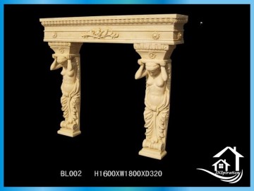 Cast stone decorative fireplace