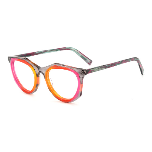 Lamination Acetate Frame For Woman Irregular Lamination Acetate Glasses Manufactory