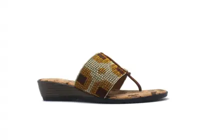 Womens Medium Elastic Thong Slide