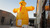 customized cute yellow snowman inflatable model for sale