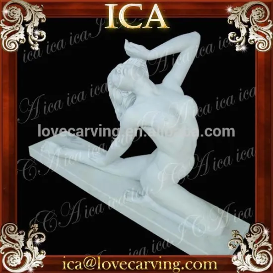 Hand carved natural garden stone woman statue