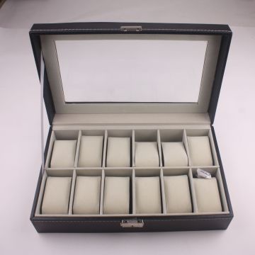 12 Slots PU Leather Watch & Sunglasses Organizer: Multifunctional Storage Solution for Men and Women
