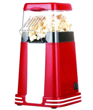 Retro Mini Electric Hot Air Popcorn Maker - BPA-Free, Stainless Steel, 1200W Power for Home & Outdoor Parties