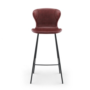 Luxury Commercial PU Leather Metal Frame High Stool Bar Chairs