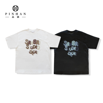 Unisex Summer 100% Cotton Short Sleeve Anti-shrink Vintage T-shirt untuk lelaki dan wanita