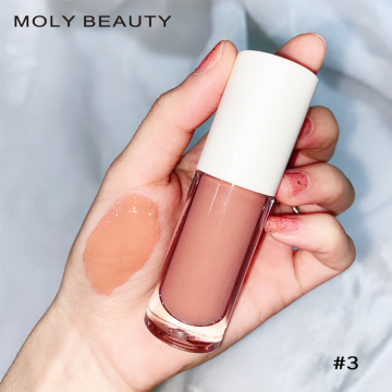 Cheap Vegan Liquid Glossy Lipgloss - Big Brush Tube, No Logo, Nude Pink, Latest Arrival