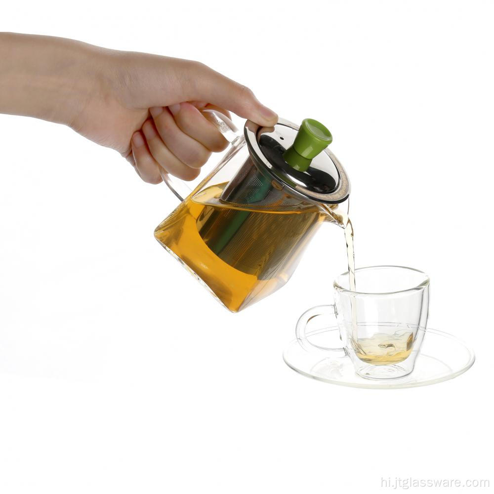 ग्लास चायदानी ढीली चाय पत्ती निर्माता स्टोव तिजोरी