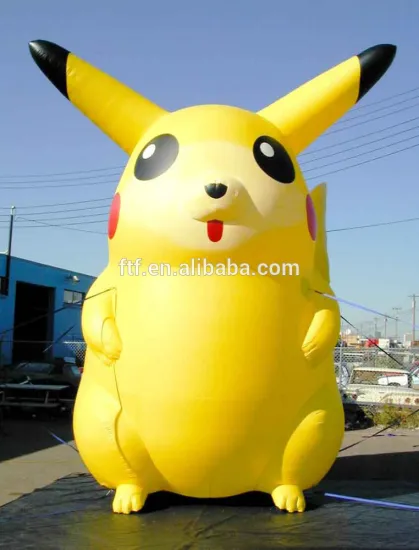 2016 New design giant lovely yellow inflatable pikachu outdoor decoration