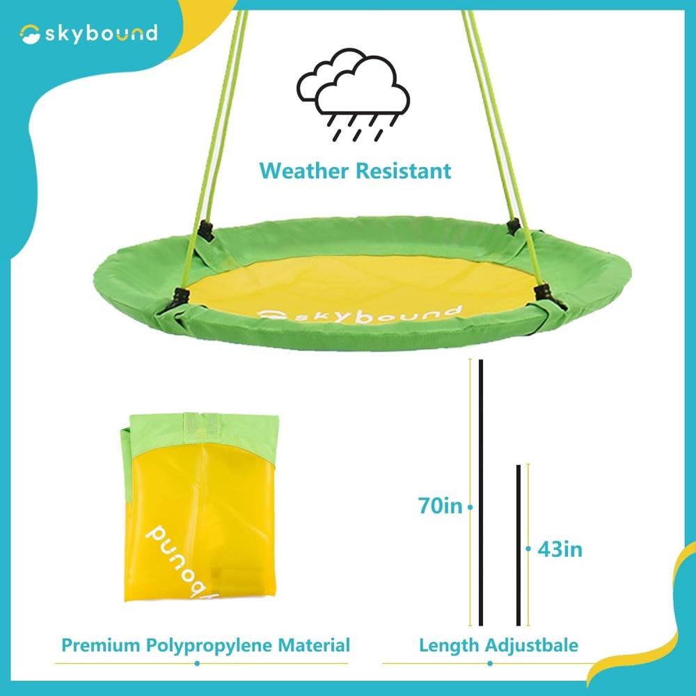 SkyBound 39 Inch Tree Swing Saucer Swing Green/Yellow