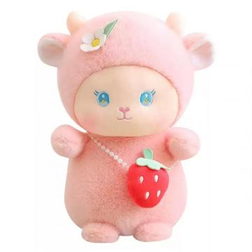 Розовый ягненка детского сна успокаивающее плюшевое украшение игрушек
