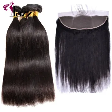 straight hair bundles with brazilian frontal closure