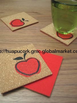 Cork Coasters with apple logo