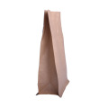 Bolsa de café con fondo de caja de papel Kraft biodegradable de 12 oz