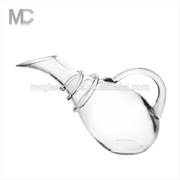 Cheap Handmade Unique Clear Glass Wine Decanter With Handle