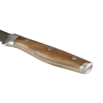 Wooden handle steak knife set