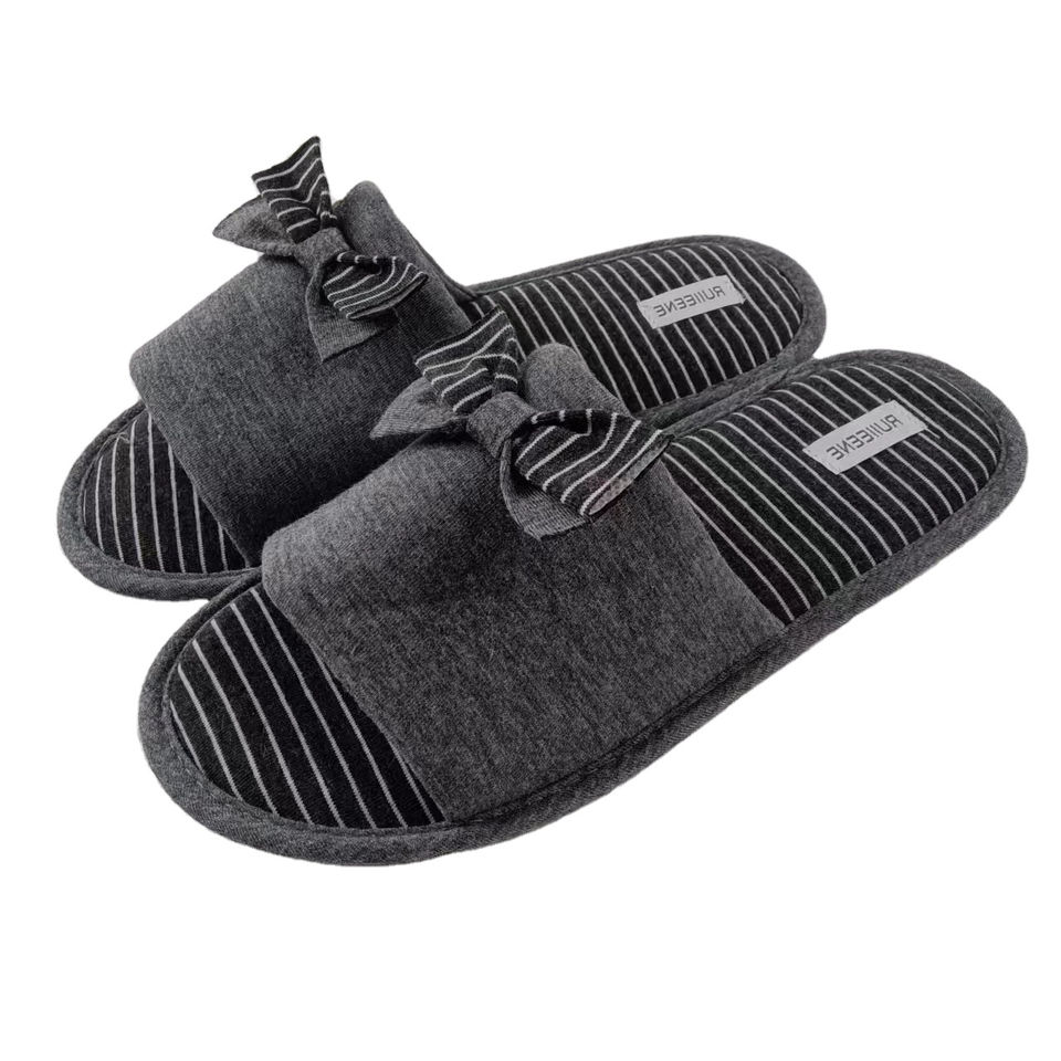 Open Toe Bow Knot soft Slippers for Women