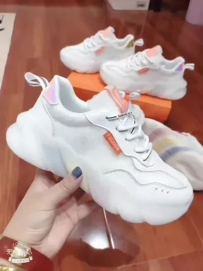 Customize Brand Fly Knitting Ladies Casual Tennis Athletic Shoes