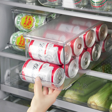 Transparent PET Storage Box for Refrigerator - Space-Saving Beverage Organizer