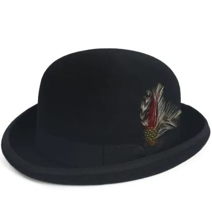 Wool Fedora Hats - Black Derby Hats for Men and Women - Australia's Wholesale Formal Felt Church Bowler Hats