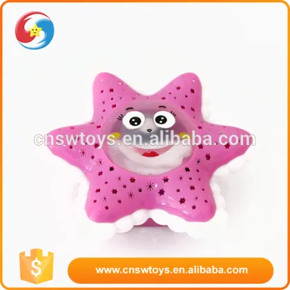 B/O electric plastic children mini pink star projector toy with music and light