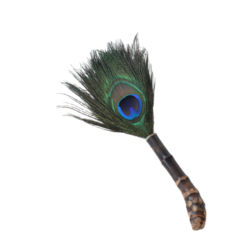 Sophisticated Purple Bamboo Root Peacock Feather Duster for Home Tea Table Cleaning