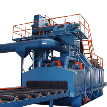 Steel Profile H Beams Roller Conveyor Pass Through Wheel Blaster Shot Blasting Equipment