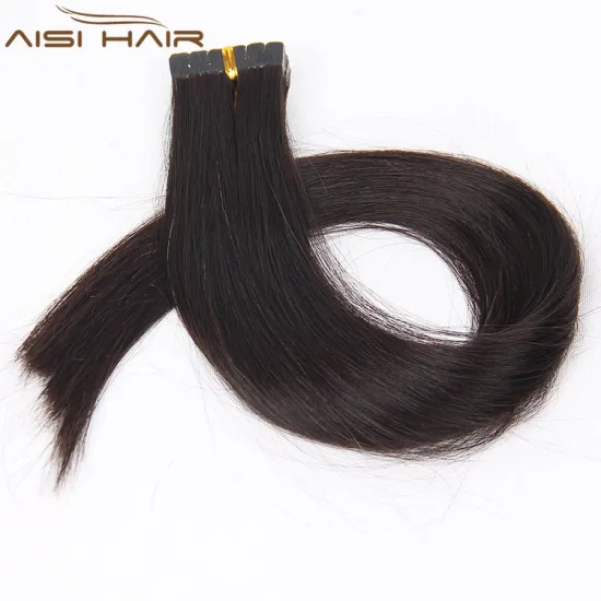 Aisi Hair Large Stock Top Quality Russian Hair Double Drawn African American Straight Tape Human Hair Extension