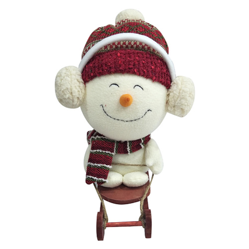 Noël ski bonhomme de neige décoration peluche blanche