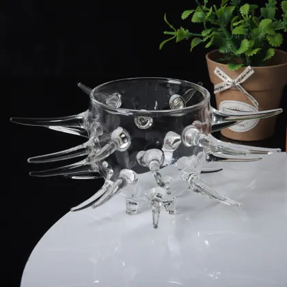 2022 Custom Irregular Geometric Terrarium 200ml Sea Urchin Bowl Stemless Margarita Wine Cocktail Glass for Bar