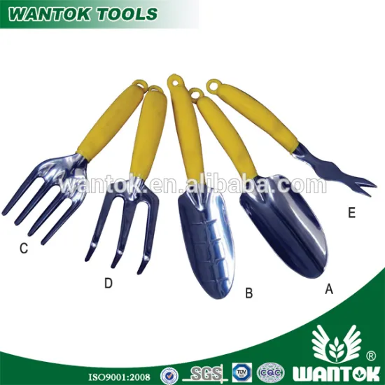 Yellow Dipped handle G404 Aluminium Alloy Garden Tool Set / 5pcs per set