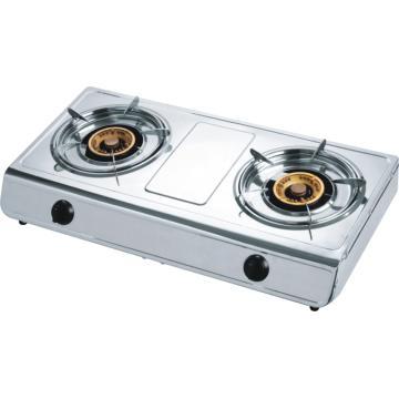 Stainless steel table gas stove with 2 burners