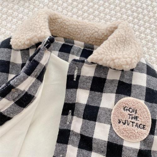 Lämmer-Woll-Plaid-Boy-Top