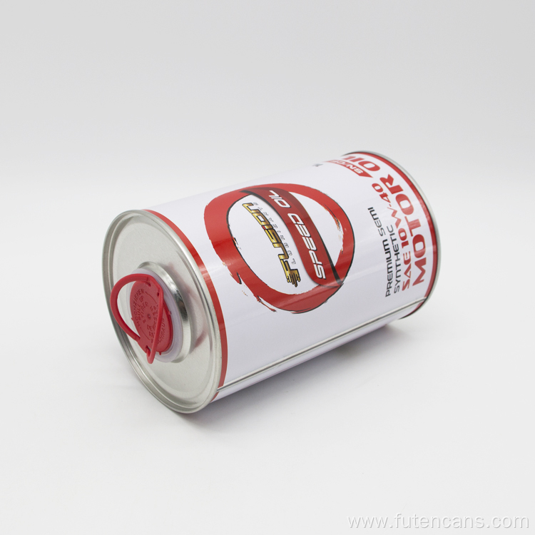 1L Round Motor Oil Tin Can