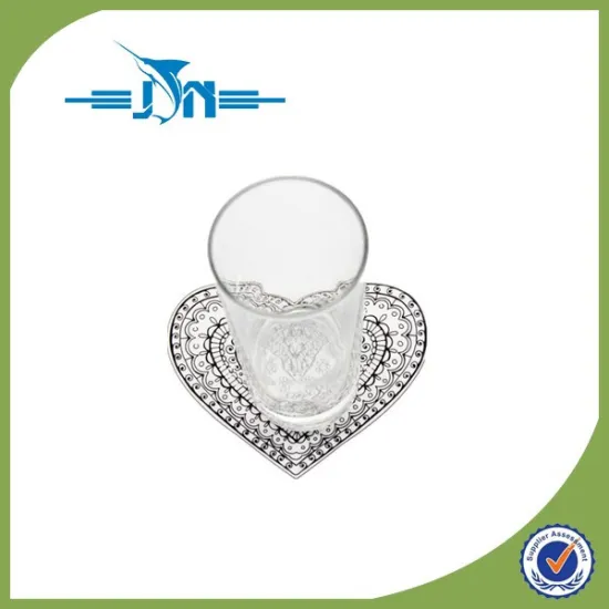 heart shape heat resistant silicone cup mat/cop placemat