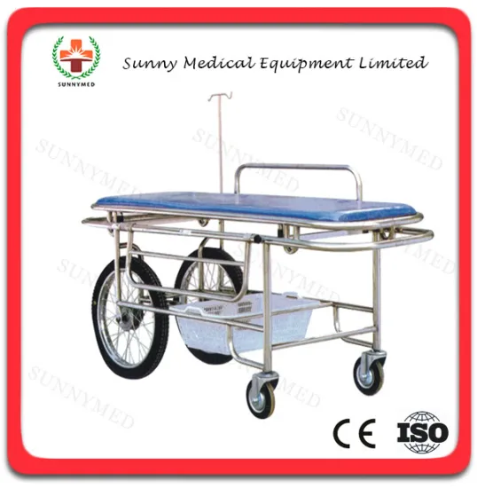 SY-R029 movable Stainless steel Stretcher with Four Castors