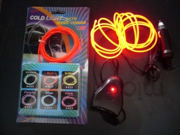 Car Decoration-EL Flexible Neon Light EL Wire +12inverter with Cigarette Lighter