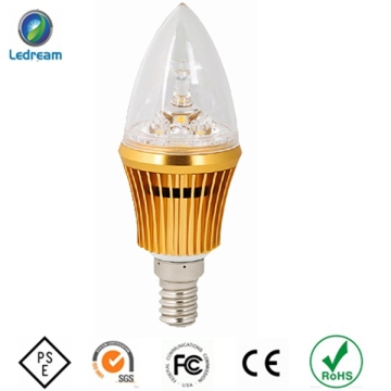 높은 루멘 효율 낮은 섬광 3W E14 LED 캔 들 라이트