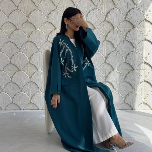 Qurxinta ubaxa qurxoon ee Furan Kimono Abaya