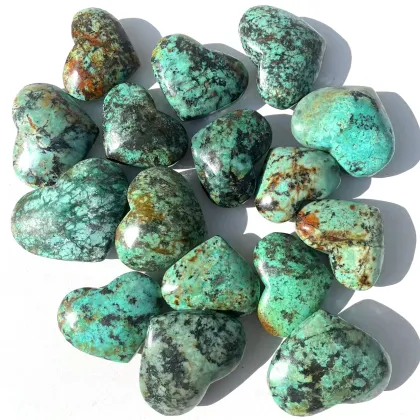 African Turquoise Heart Carving Wholesale Natural Crystals Healing Stones