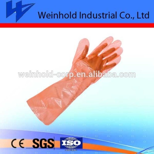 Disposable plastic elbow length gauntlets with high quality