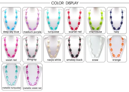 Silicone Bead teething necklace for mom Dishwasher Safe